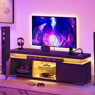LED TV Stand For 55/60/65 Inch Entertainment Center With Power Outlets TV Media • $138.99