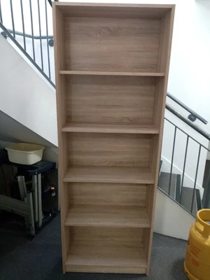 £40 • Buy Extra Tall & Wide Very Clean Oak Shelving Bookcase NO RES BARGAIN BUY!