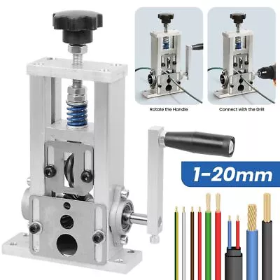 Manual Wire Stripping Machine Cable Stripper Crank Scrap Copper Cutter Recycle • £27