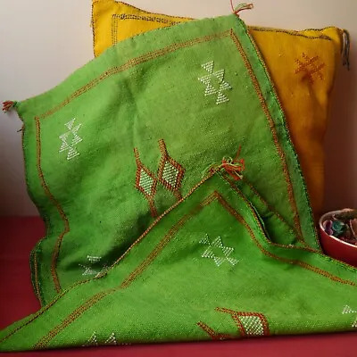2 Moroccan  Silk Sabra Pillows - Cushions  Handcrafted By Moroccan Artisans • $95