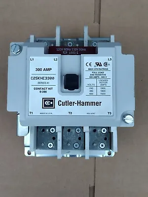 Cutler Hammer C25KNE3300 Contactor 300 A 3 Pole 110/120 Volt Coil 600V  SER A1 • $549.99