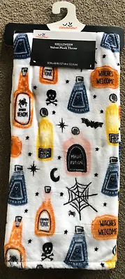 Halloween Hocus Pocus Velvet Plush Throw Blanket Spells Potion Bottles 50” X 60” • $12