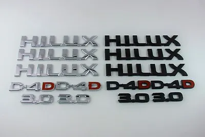 $46 • Buy  7 Piece - D-4D 3.0 Hilux Badge Set - Chrome Or Black - 2005-2015 Models