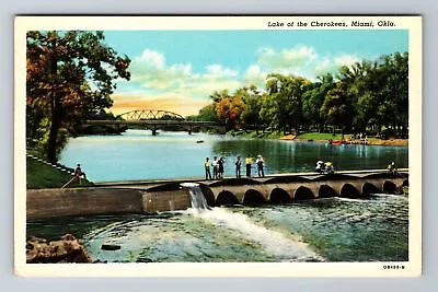 Miami OK-Oklahoma Lake Of The Cherokees Antique Vintage Souvenir Postcard • $7.99