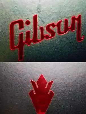 Gibson Guitar Headstock Logo & Crown Metallized Decal Rose CHROMIUM OEM Size • $25.29