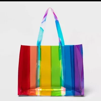 Pride Rainbow  Beach  Panel Tote Translucent Handbags   • $10