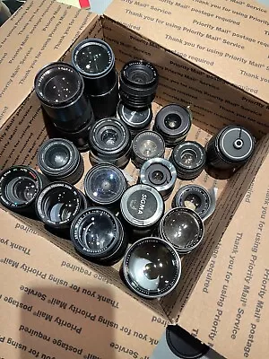 Konica And Olympus Lenses Lot Of 19 • $200