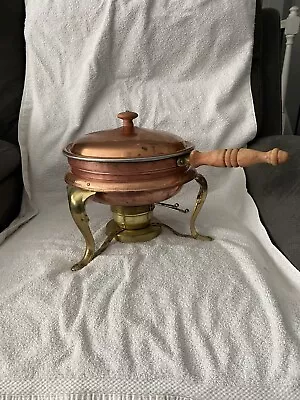 Vintage Complete Copper/Brass Fondue Pot Chaffing Dish • $75