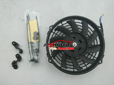 9  9 Inch 12V UNiversal Covred Slim Radiator Cooling Thermo Fan & Mounting Kit • $35