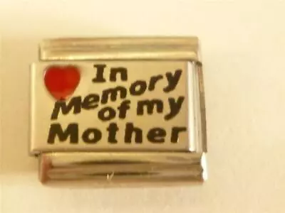  ITALIAN CHARM IN MEMORY OF MY MOTHER Fits All Design 9mm Bracelet Link AP12 • £3.50