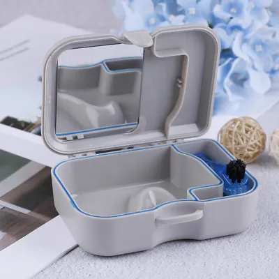 Denture False Teeth Storage Box Case With Mirror And Clean Brush AppliancYEMF • $7.82