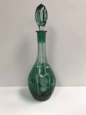 VTG Nachtmann Traube Germany Green Cut To Clear Tall 15.5” Wine Decanter  • $164.61