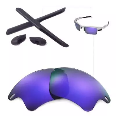 Walleva Polarized Purple Lenses And Black Rubber Kit For Oakley Fast Jacket XL • $10