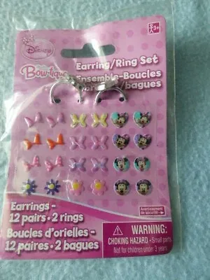 Disney Minnie Mouse Bow-Tique Earing / Ring Set • $6.99