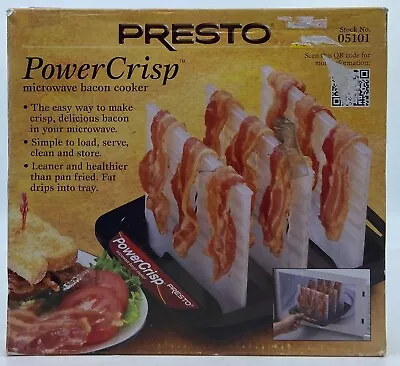 Presto PowerCrisp Microwave Bacon Cooker 12 Strips Leaner Healthier Easy Clean • $21.99