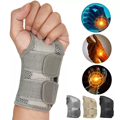 Wrist Support Splints Carpal Tunnel Sprain Injury Pain Arthritis Brace Strap HTW • £8.79