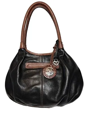 Brighton London Groove Medallion Tatum Pebbled Leather Shoulder Handbag  Mrp$280 • $159