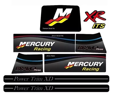 Mercruiser Bravo Three Racing  Xr Its  Vinyl  Self Adhesive Sticker Gray Trim • $17.50