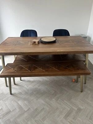 £750 • Buy Next Lloyd Mango Dining Table And Two Benches Included 