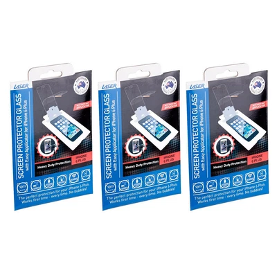$7 • Buy 3x Laser Screen Protector Tempered Glass For Apple IPhone 6+/7 Plus W/Applicator