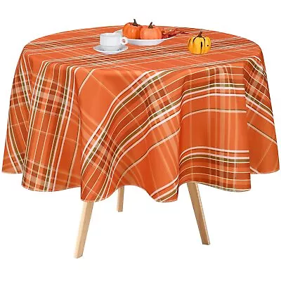Autumn Fall Round Tablecloth 60 Inch Buffalo Tablecloth Waterproof Tablecloth • $17