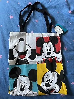 Primark X Disney Mickey Mouse Cartoon Canvas Tote Bag BNWT • £10