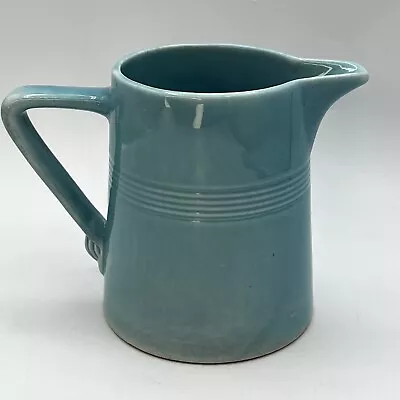 Vintage HOMER LAUGHLIN Fiesta HARLEQUIN Turquoise 22oz Jug Pitcher 4.75  • $39.99