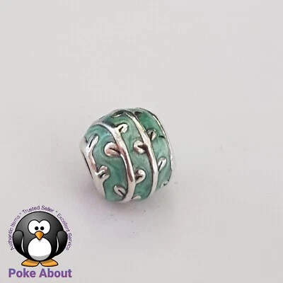 $32 • Buy Genuine Pandora Blue Green Enamel Charm  Silver Vine Vines Leaves Leaf Ball 