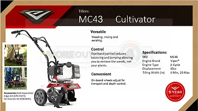 MC43 NEW Ardisam Earthquake 2 Cycle Cultivators Lightweight Weeding Gardens  • $249.99