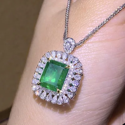 Valentine's Jewelry Multi Green Citrine Topaz Gems Silver Women Necklace Pendant • $6.99