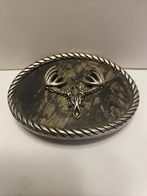 Deer Head Belt Buckle - Camo Belt Buckle -  Buck With Horns - • $23.99