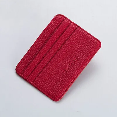 Men's Women Small Wallet Card Case Slim Leather Front Pocket Credit Card Holder • $3.99