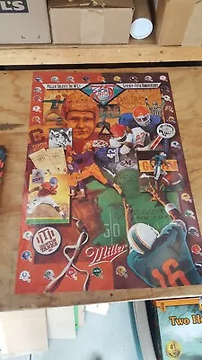 Miller High Life Beer NFL 75th Anniversary Football Poster • $10