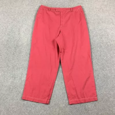 Sigrid Olsen Capri Pants Women 14 Pink Cotton High Rise • $7.97