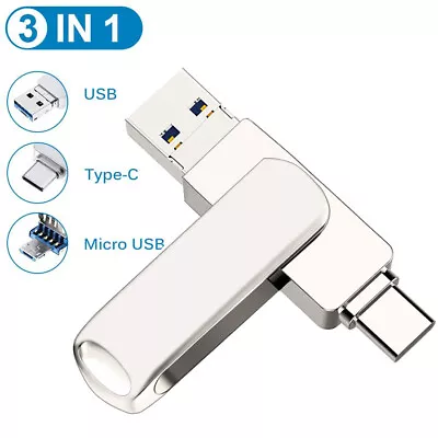 1TB Metal OTG Type-C Micro USB Flash Drive For Android Samsung PC Memory Stick • $5.59