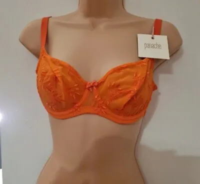 Panache Tango Balcony Bra 9071 Womens Underwired Bras Tigerlily Orange 32D • £12.99