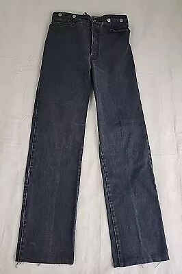 Vintage WAH Frontier Buckle Back Jeans Mens 32 30x32 Black Button Suspender USA • $45