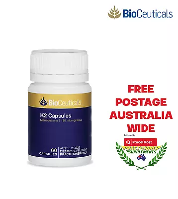 BioCeuticals K2 60 Capsules (Vitamin K2 / MK-7) **FREE POSTAGE** • $41.99