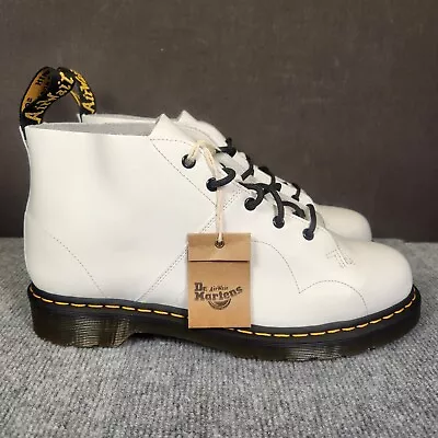 Doc Dr Martens Air Wair Church Mens 13 White Smooth Leather Classic Ankle Boots • $109