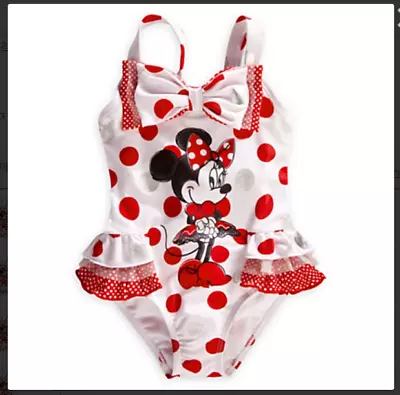 [Disney Store] Minnie Mouse Deluxe Swimsuit For Girls - New  • $23.99