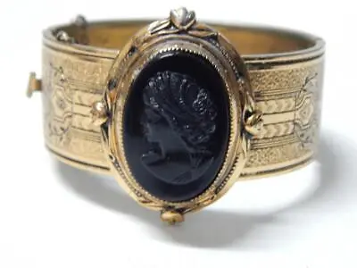 Vintage Victorian / Empire Hinged  Bracelet - Classic Details  - Showy • $79.99