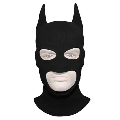 Black Batman Bat Fabric Helmet Balaclava Mask Comic Hero Helmet Face Halloween  • £13.19