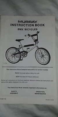 Vintage Murray BMX Bike Instruction Book • $11.99