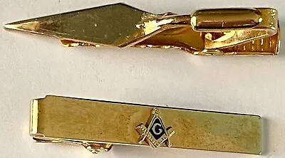 Lot Of 2 Mason Tie Bars Clips Trowel Masonic Fraternal Anson • $10