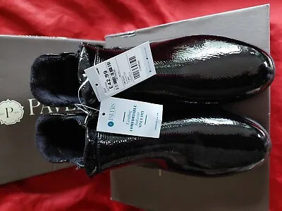 £22.99 • Buy BNIB Pavers Black Patent Ankle Boots With Zips Size UK 7, EUR 40 NEW