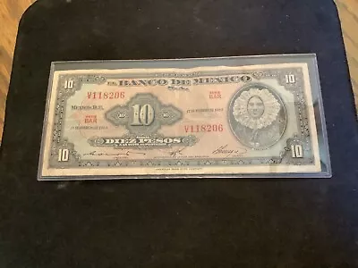 Mexico 1965 10 Peso XF Crisp Banknote. N1097 • $1.99