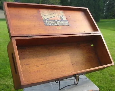 Vtg Antique Handy Man Defiance Stanley Tool Chest Wood Box W/ Labels • $109.95