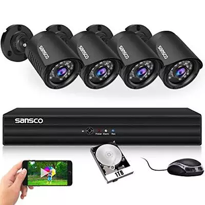 SANSCO 5MP Outdoor CCTV Camera System With 1TB Hard Drive 8CH HD DVR CCTV • £191.99