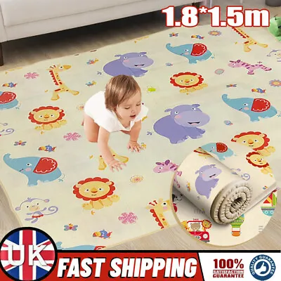 £15.69 • Buy 2Sided Baby Foam Play Mat Foam Crawling Soft Blanket Cartoon Waterproof Picnic