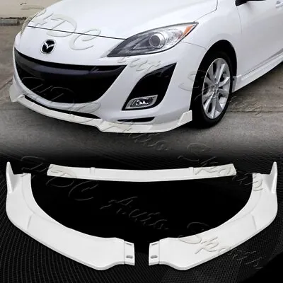 $67.99 • Buy For 2010-2013 Mazda 3 MS-Style Painted White Front Bumper Body Kit Spoiler Lip